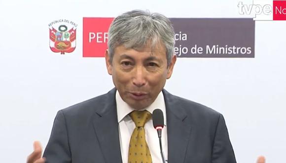 José Arista, ministro de Economía, durante la conferencia de prensa| Foto: Captura TV Perú