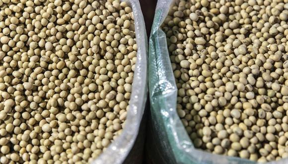 Sacos de soja en China. Foto: Bloomberg Creative Photos/Bloomberg