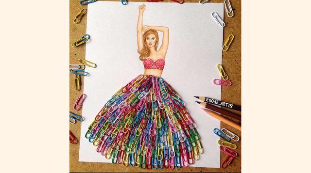 FOTO 10 | Boceto realizado con clips de colores.