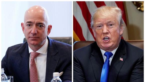 Jeff Bezos y Donald Trump.