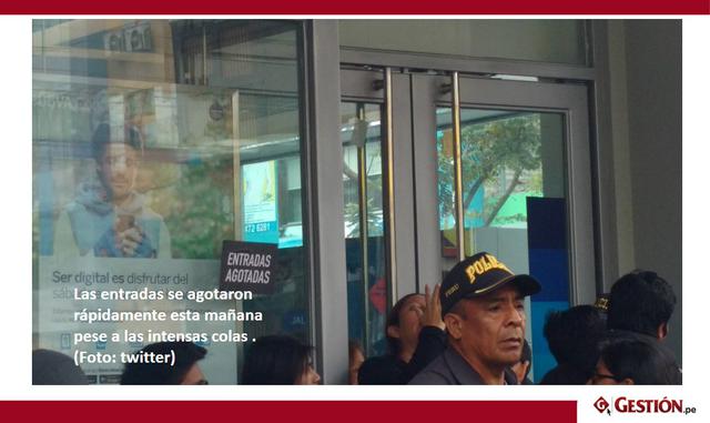 Foto 8: Las entradas se agotaron rápidamente esta mañana pese a las intensas colas . (Foto: twitter)