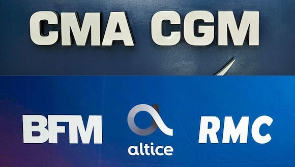 Los medios BFMTV y RMC, antes del grupo Altice, fueron comprados este martes por el grupo naviero CMA CGM. Nicolás Tucat y Emmanuel Dunand / AFP