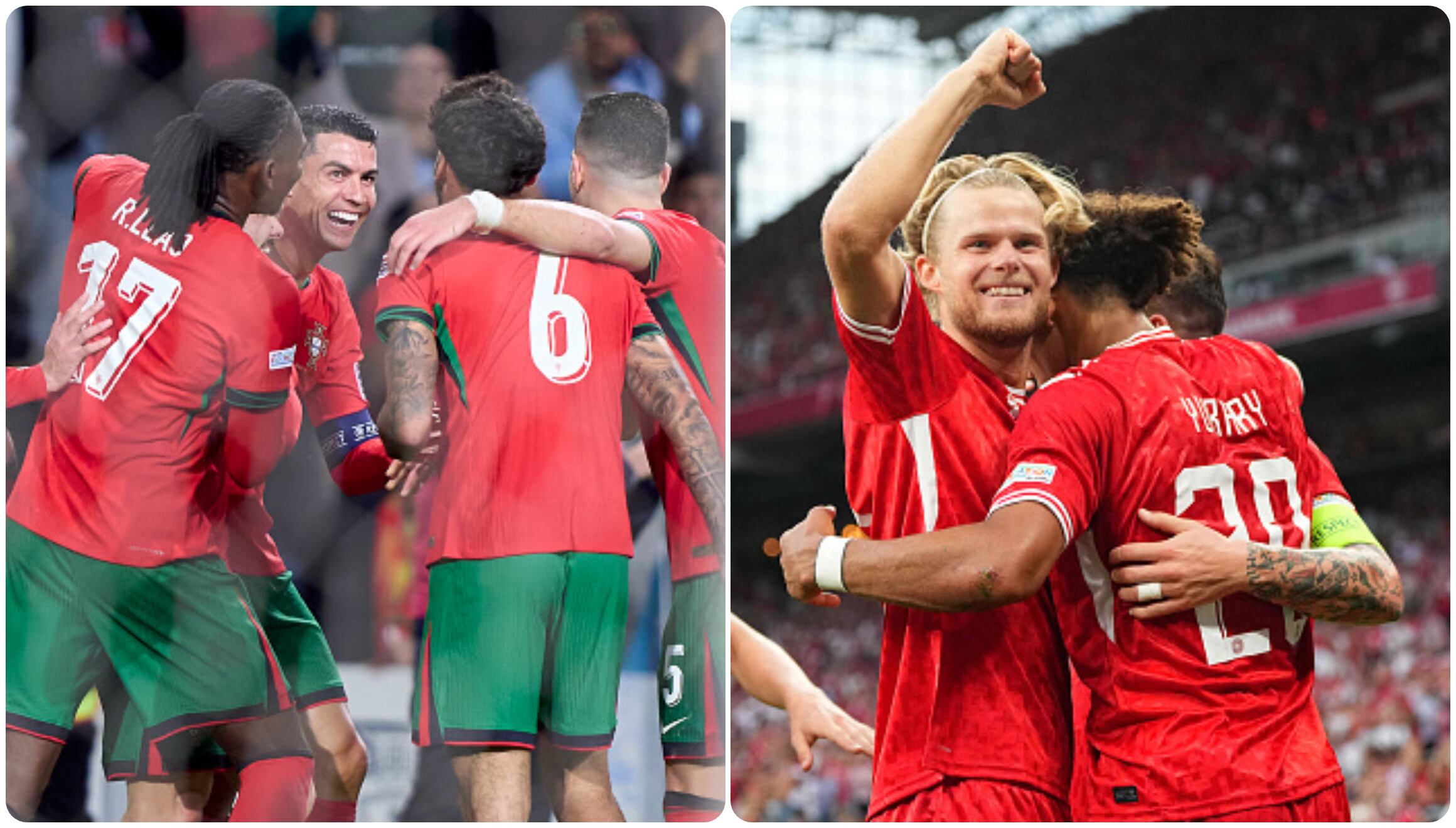 Portugal y Dinamarca se miden por la ida de los cuartos de final de la UEFA Nations League. (Foto: Getty Images)