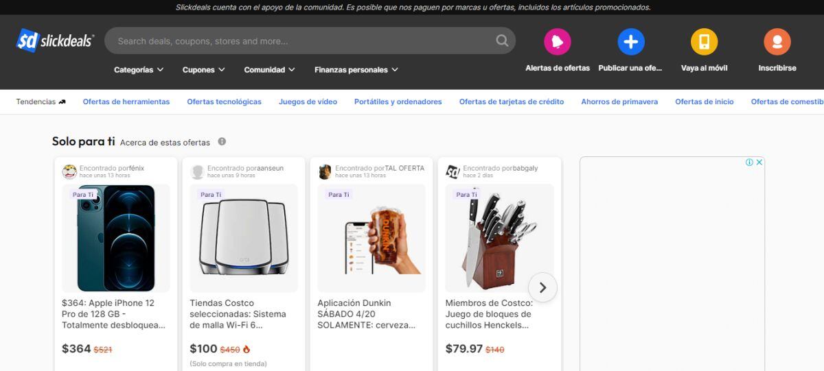 Este es un sitio web con grandes descuentos (Foto: Slick Deals)
