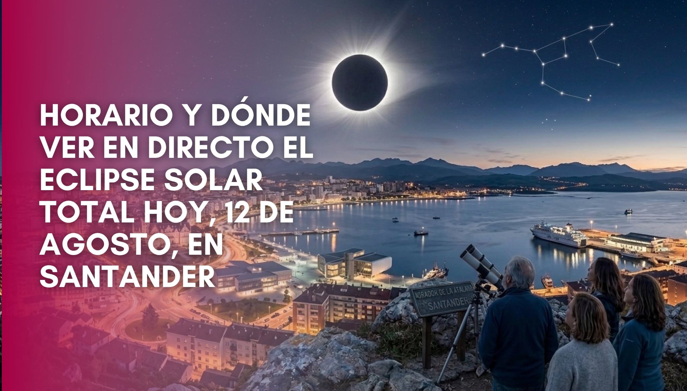 Horario y dónde ver el eclipse solar total del 12 de agosto en Santander