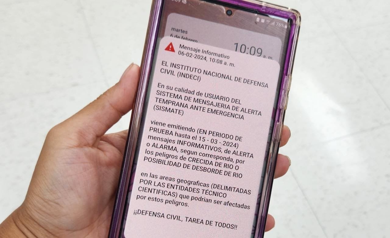“Un mensaje de alerta contribuye a salvaguardar vidas expuestas ante un peligro. Pedimos comprensión y paciencia”, se pudo leer en el alerta Sismate. Foto: Andina