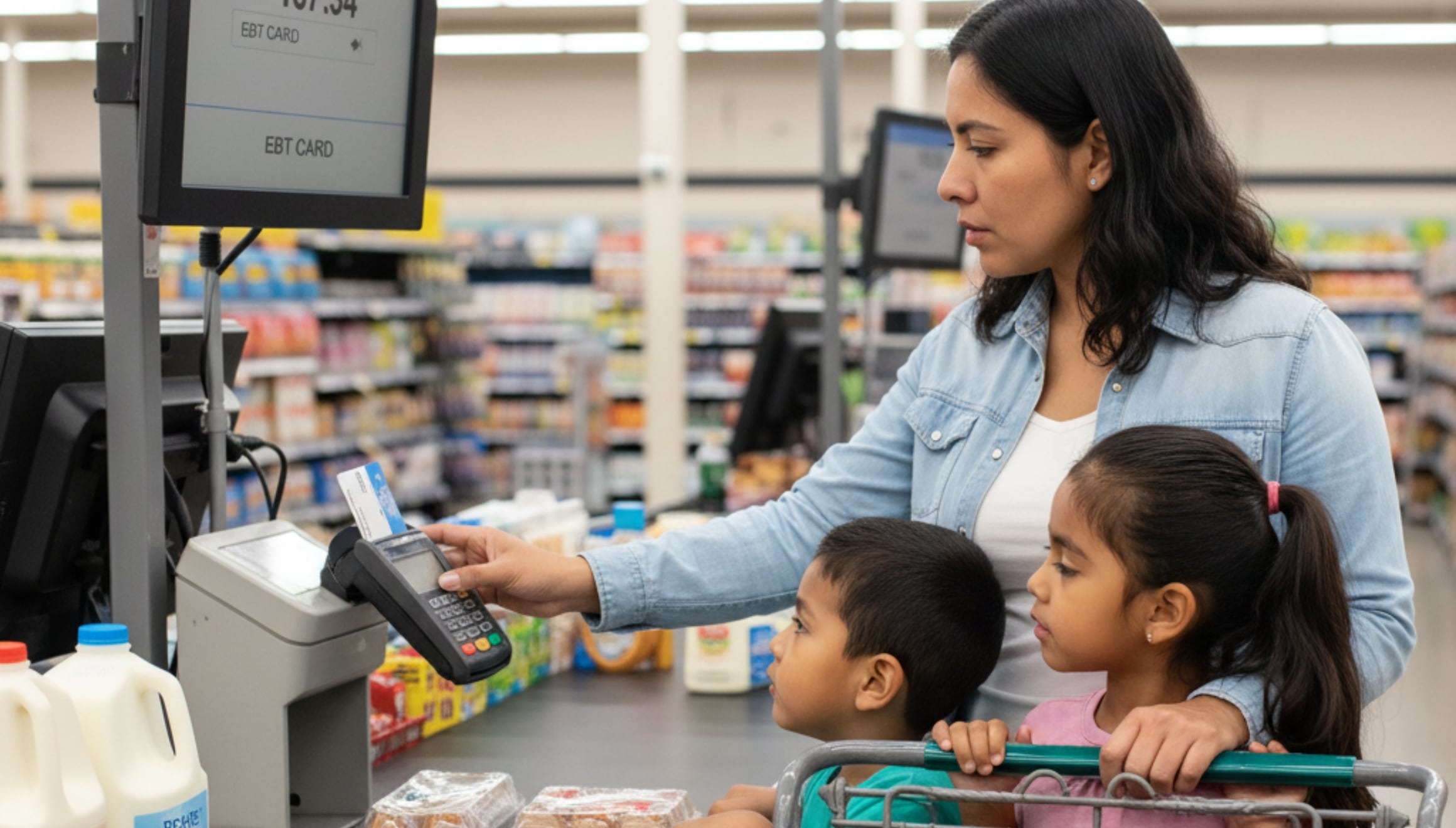 Son millones las familias en Estados Unidos que dependen de los beneficios de SNAP para comprar alimentos todos los meses (Foto: Imagen creada por El Comercio MAG usando la IA de Perplexity)