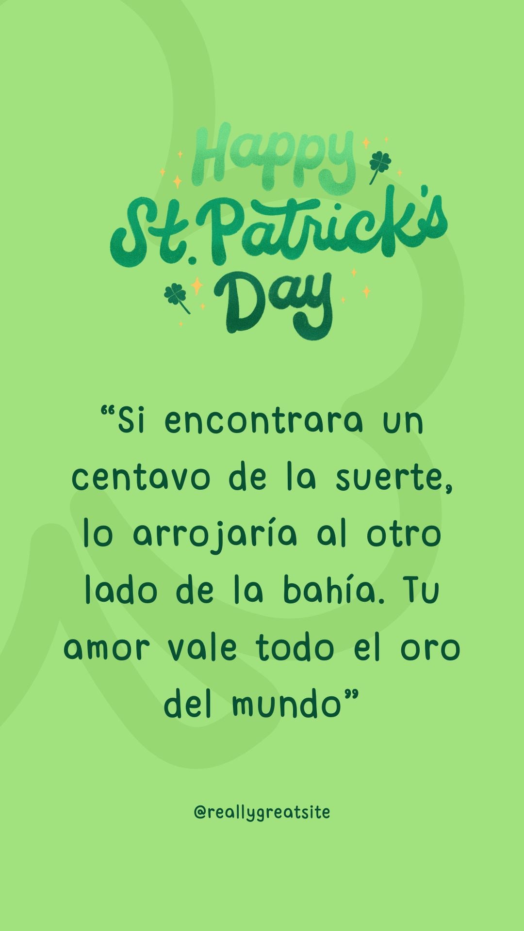 “Si encontrara un centavo de la suerte, lo arrojaría al otro lado de la bahía. Tu amor vale todo el oro del mundo”, frase de Elvis Presley por el Día de San Patricio. (Foto: Canva.com)