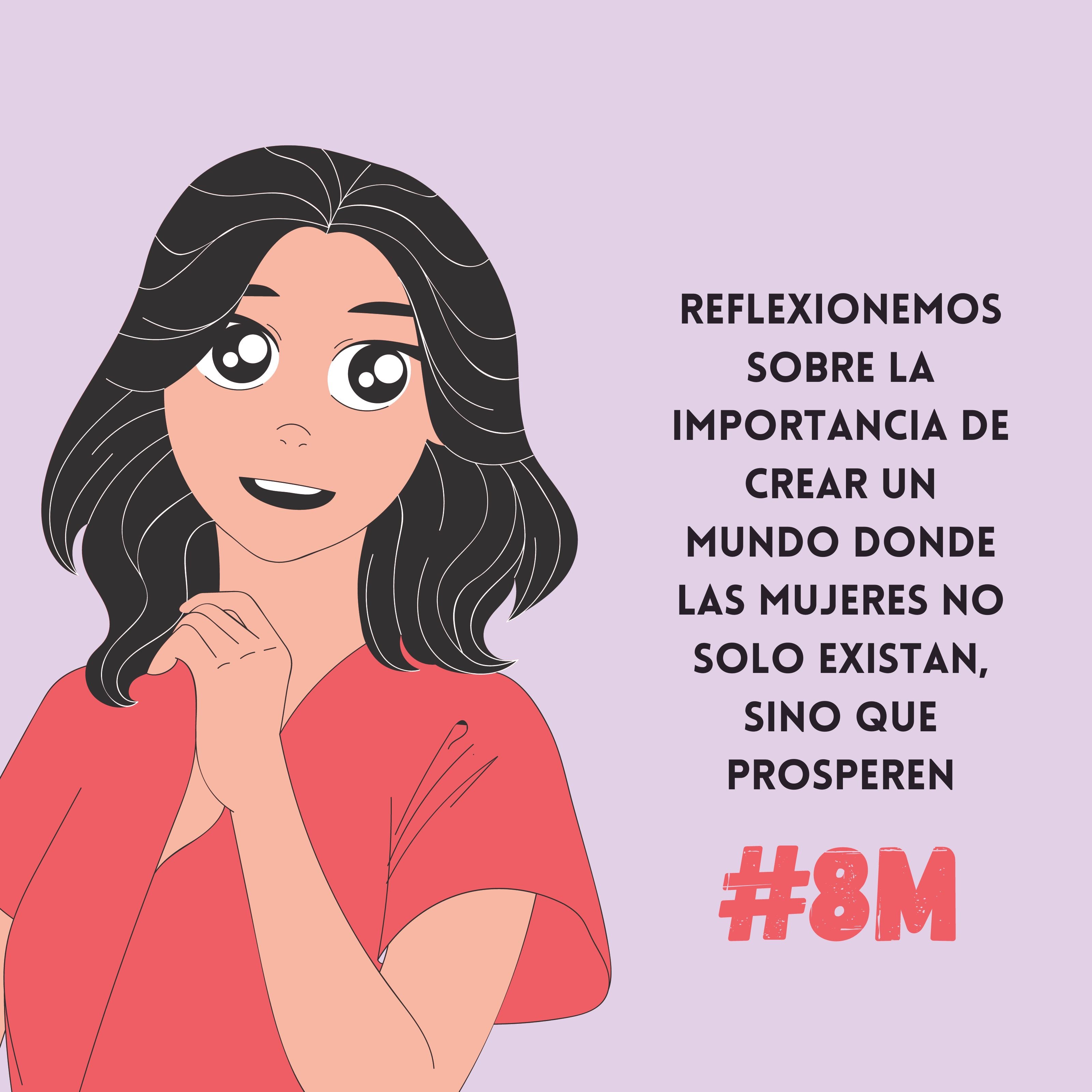"Reflexionemos sobre la importancia de crear un mundo donde las mujeres no solo existan, sino que prosperen", frase para conmemorar la lucha por la igualdad de derechos en el Día Internacional de la Mujer. (Foto: Composición Sketchify Japan / Canva / Gestión Mix)