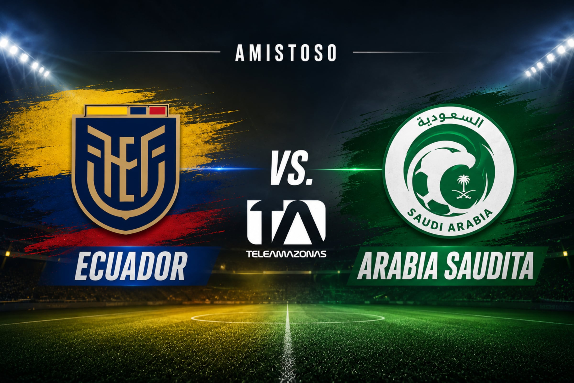 Señal abierta de Teleamazonas para ver Ecuador vs. Arabia Saudita vía Canal 5, este sábado 30 de mayo, por amistoso de preparación al Mundial 2026. (Foto: Imagen creada por El Comercio MAG utilizando la IA de Chat GPT)