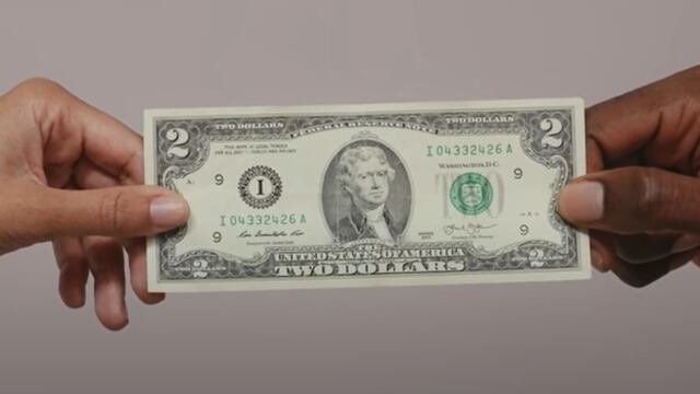 Cómo luce el billete de 2 dólares de sello rojo que vale US$4,500 en Estados Unidos