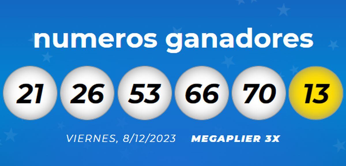 Números ganadores del 8 de diciembre (Foto: Mega Millions)