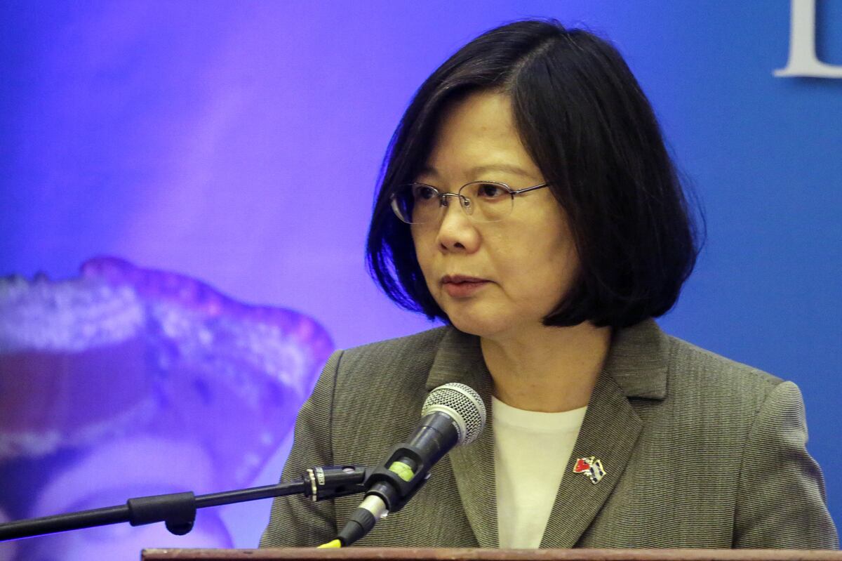 La presidenta de Taiwán, Tsai Ing-wen, asiste a una reunión con empresarios de Nicaragua y Taiwán en Managua el 10 de enero de 2017. (Foto de INTI OCON / AFP)
