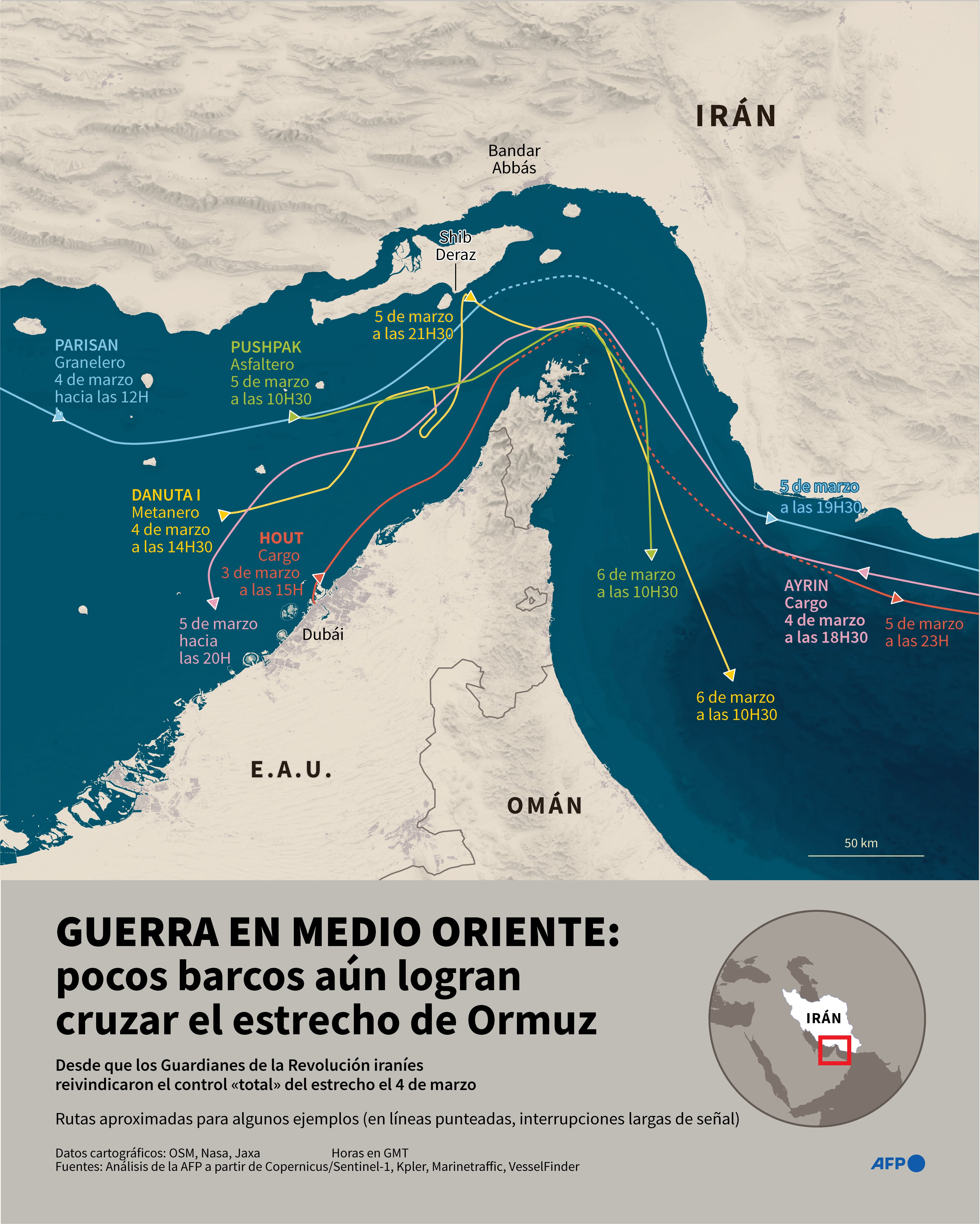 El estrecho de Ormuz. (AFP).