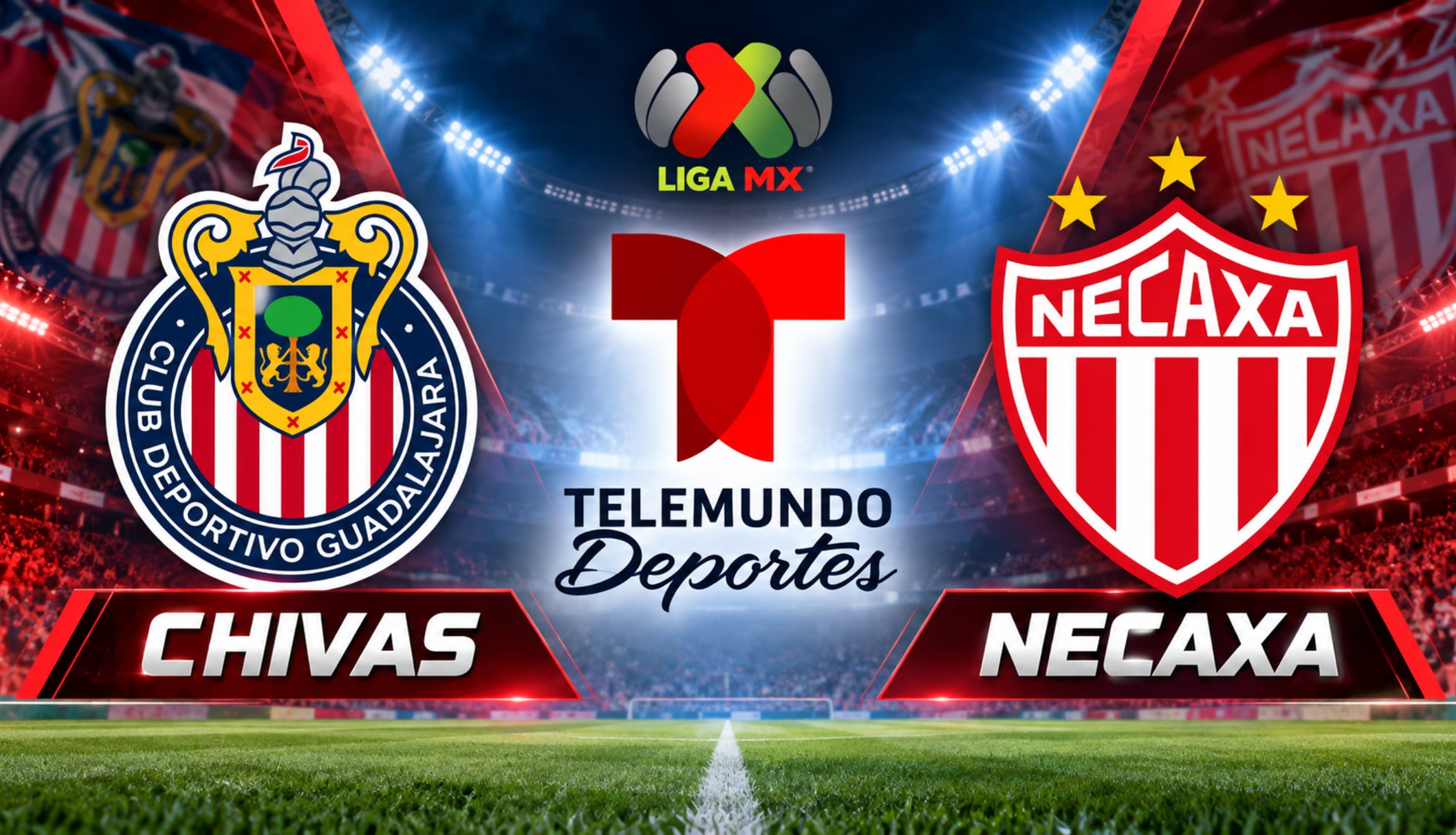 Señal de Telemundo Deportes EN VIVO para ver el partido de Chivas vs. Necaxa, este martes 20 de octubre, por la Jornada 13 del Torneo Apertura 2026 de la Liga MX. (Foto: Imagen creada por Depor utilizando la IA de Chat GPT)