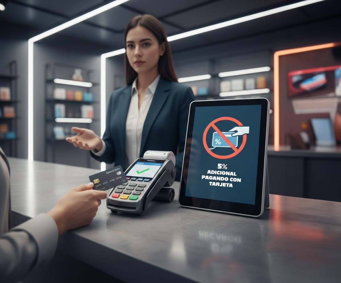 ¿Es legal que te cobren más por usar tarjeta? Expertas explican los límites | Foto: Elaborada por Gooble AI Studio - GEC