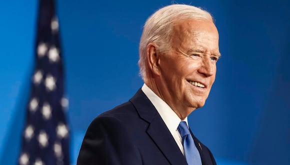 El presidente estadounidense, Joe Biden, al margen del 75.º aniversario de la Cumbre de la OTAN en el Centro de Convenciones Walter E. Washington en Washington, DC, EE.UU., el 10 de julio de 2024. (Foto de EFE/EPA/JIM LO SCALZO)