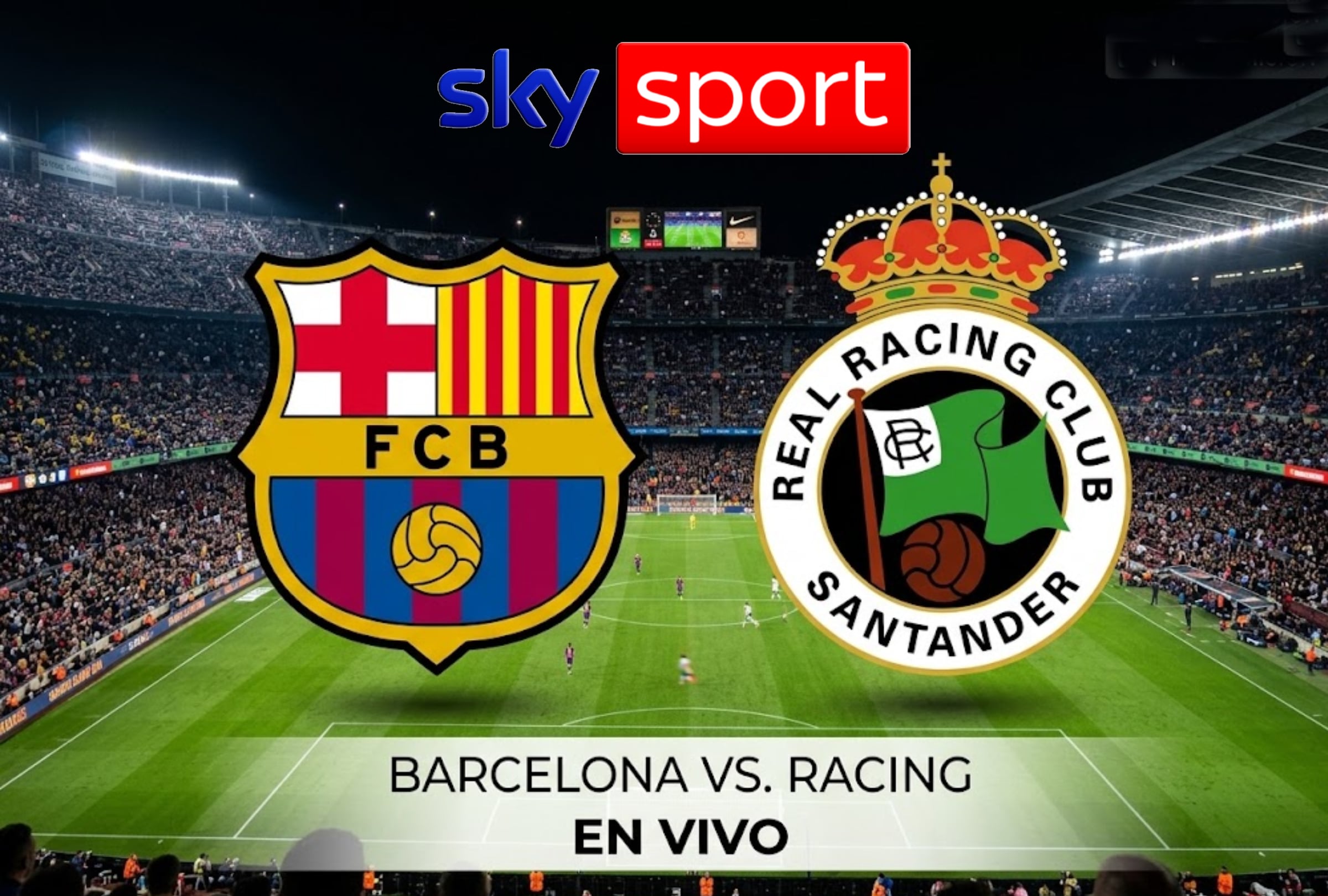BARCELONA, CATALUÑA (ESPAÑA), 16-09-2026. Sky Sports transmitirá el partido Barcelona vs. Racing por la sexta jornada de LaLiga EA Sports. FOTO: Imagen creada por la IA de Gemini para Depor.