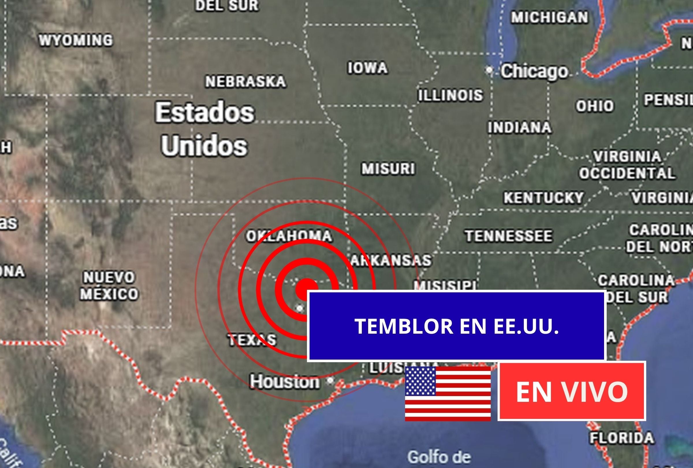 Sigue el reporte oficial del Servicio Geológico de Estados Unidos (USGS, por sus siglas en inglés) sobre los últimos temblores registrados en EE.UU. hoy, 17 de junio de 2026. (Imagen creada con foto de Google Maps para Gestión Mix)