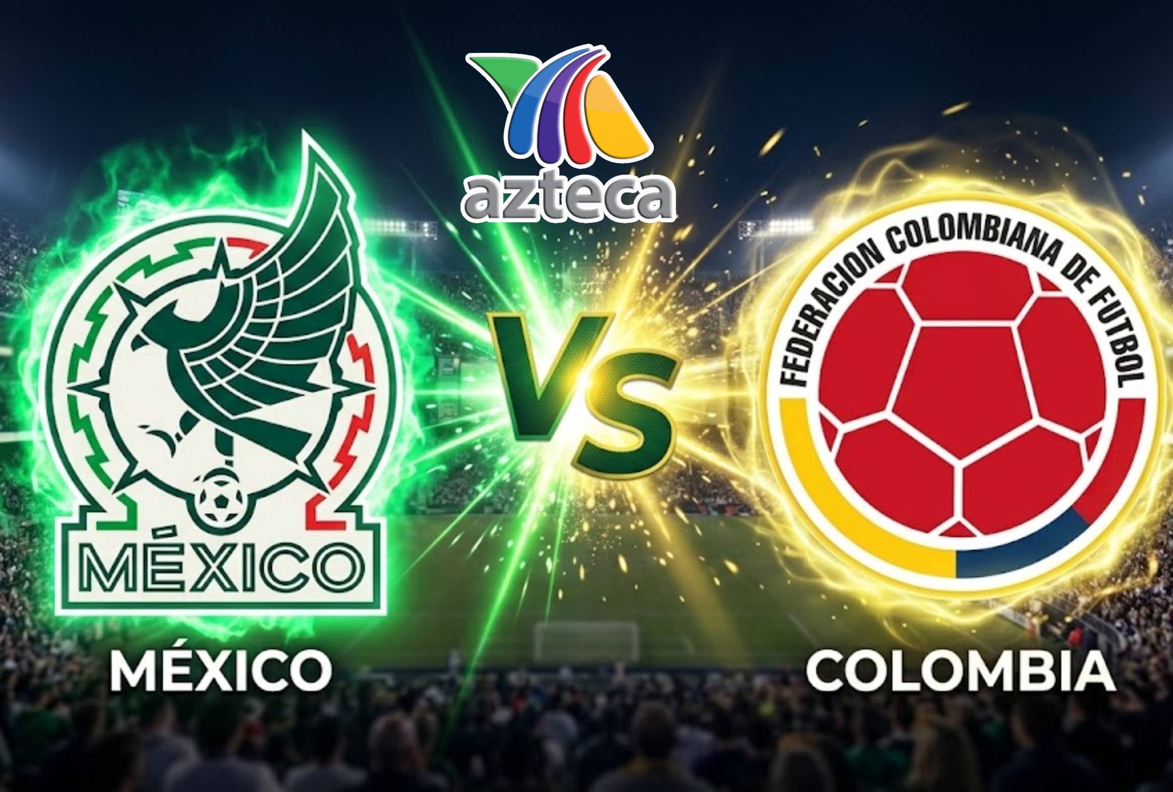 BALTIMORE, MARYLAND (ESTADOS UNIDOS), 26-09-2026. TV Azteca transmitirá EN VIVO el partido amistoso entre México vs. Colombia que se realizará en el M&T Bank Stadium. FOTO Imagen creada por la IA de Gemini.