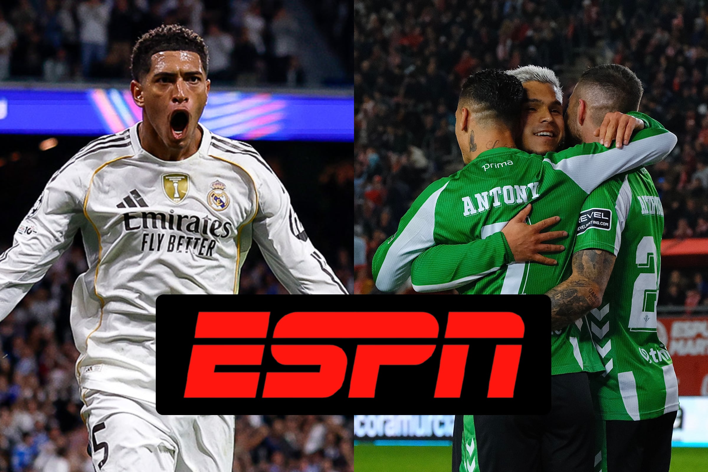 Transmisión de ESPN para ver el juego del Real Madrid vs. Real Betis en directo, este domingo 4 de enero, por la Jornada 18 de LaLiga. (Fotos: AFP / @realbetis / Composición Mix)