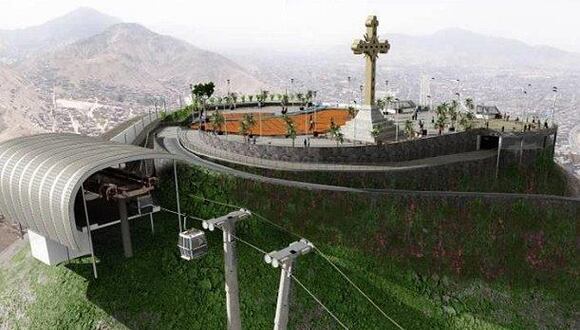 Propuesta del Teleférico en el cerro San Cristóbal. (Foto referencial: Facebook)