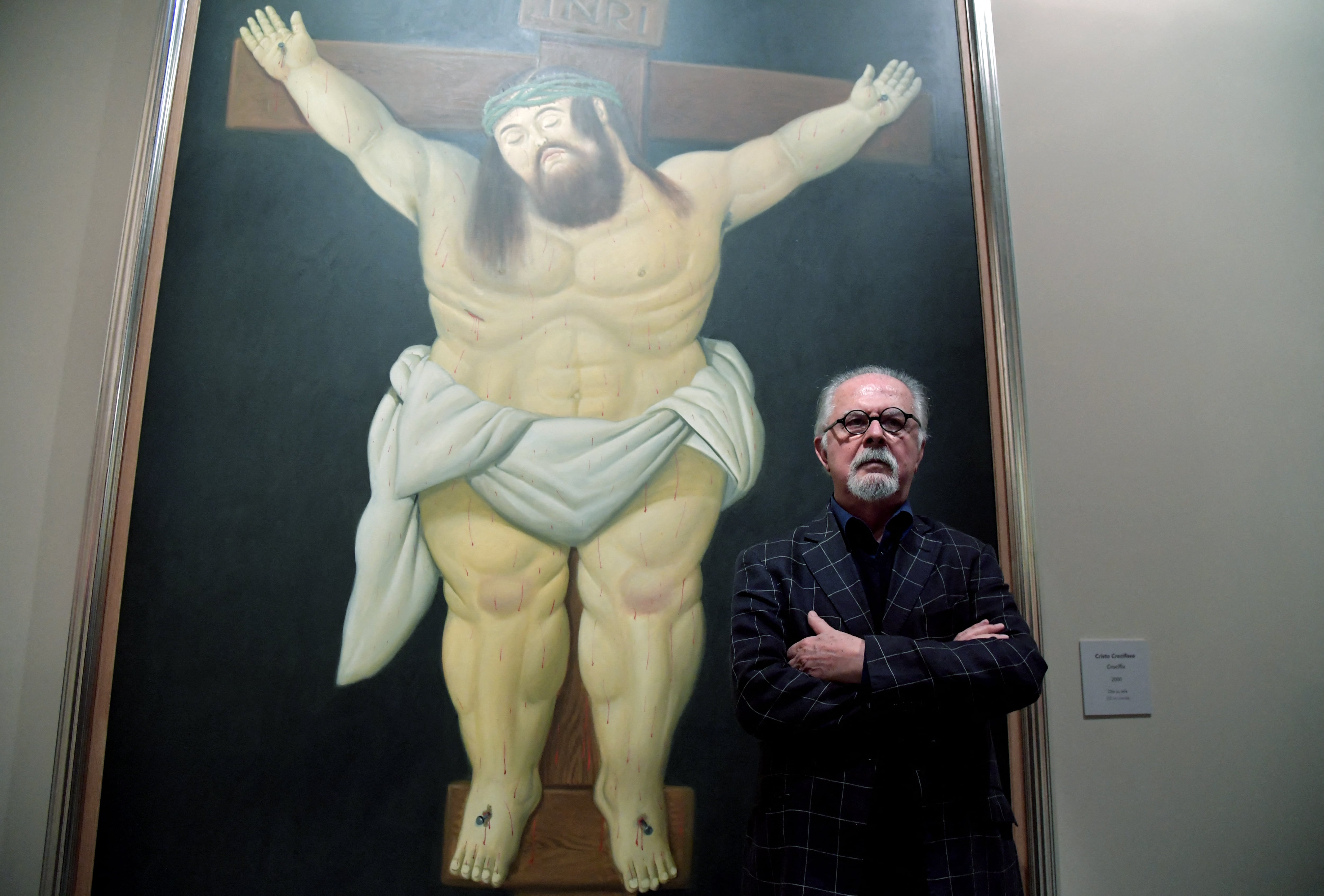 Fernando Botero durante una presentación de sus trabajos en 2017 en Italia (Foto: AFP)