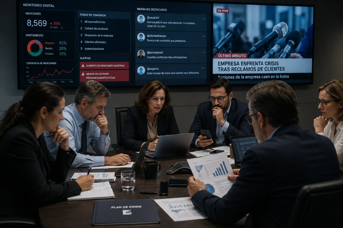 Especialistas advierten que reaccionar tarde o guardar silencio durante una crisis puede acelerar el deterioro de la confianza y afectar el valor de la empresa. Foto: Composición Gestión.