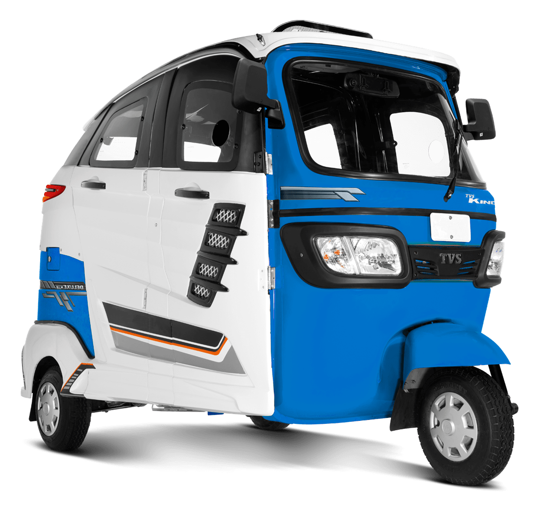 TVS mantiene una fuerte presencia en el mercado de mototaxis con el modelo TVS King, segmento donde busca seguir ganando participación. Foto Indian Motors