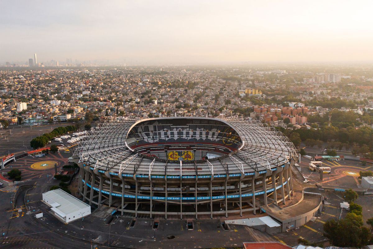 Vista aérea del Estadio Azteca el 17 de junio de 2022 en Ciudad de México, México.