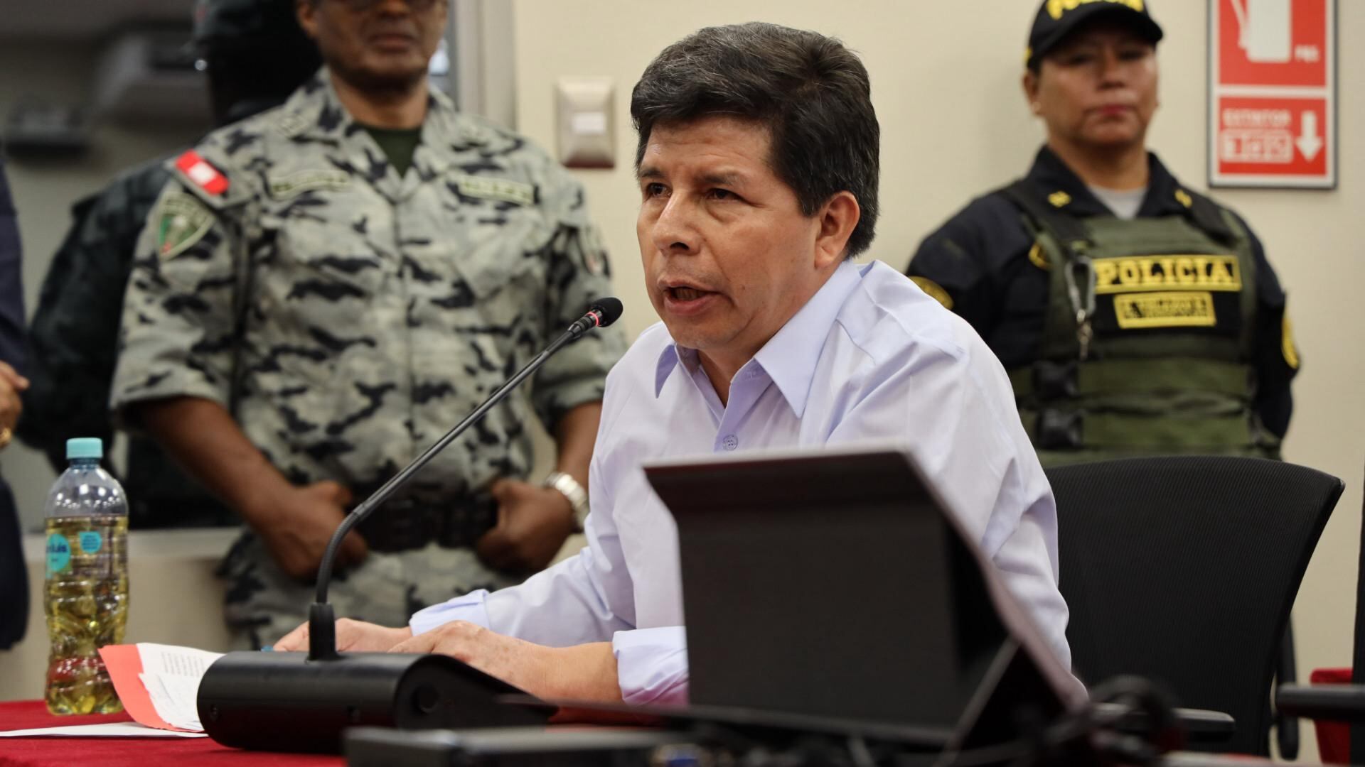 Pedro Castillo es procesado judicialmente por el fallido golpe de Estado de diciembre del 2022. Foto: Poder Judicial.