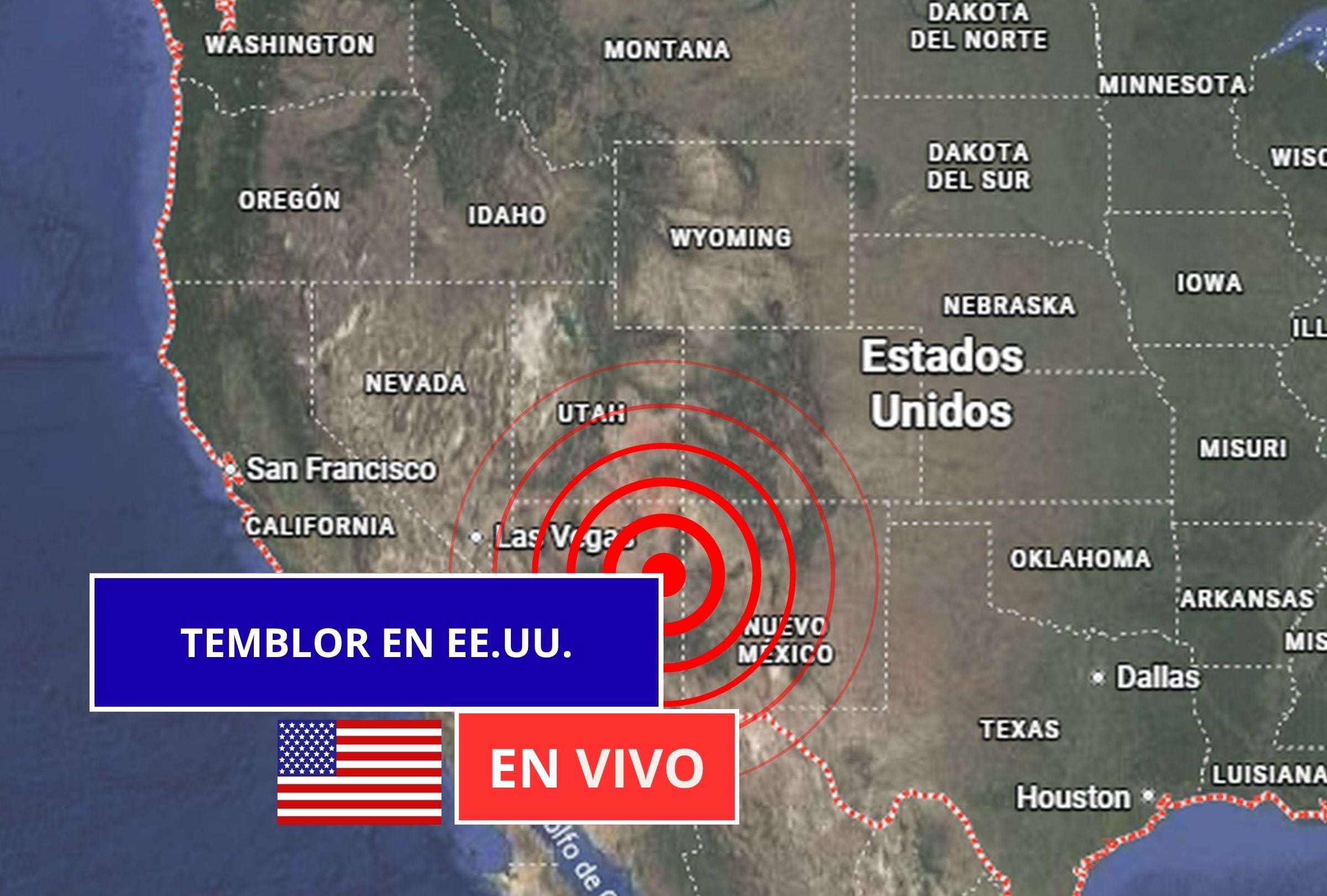 Sigue el reporte oficial del Servicio Geológico de Estados Unidos (USGS, por sus siglas en inglés) sobre los últimos temblores registrados en EE.UU. hoy, 23 de julio de 2026. (Imagen creada con foto de Google Maps para Gestión Mix)