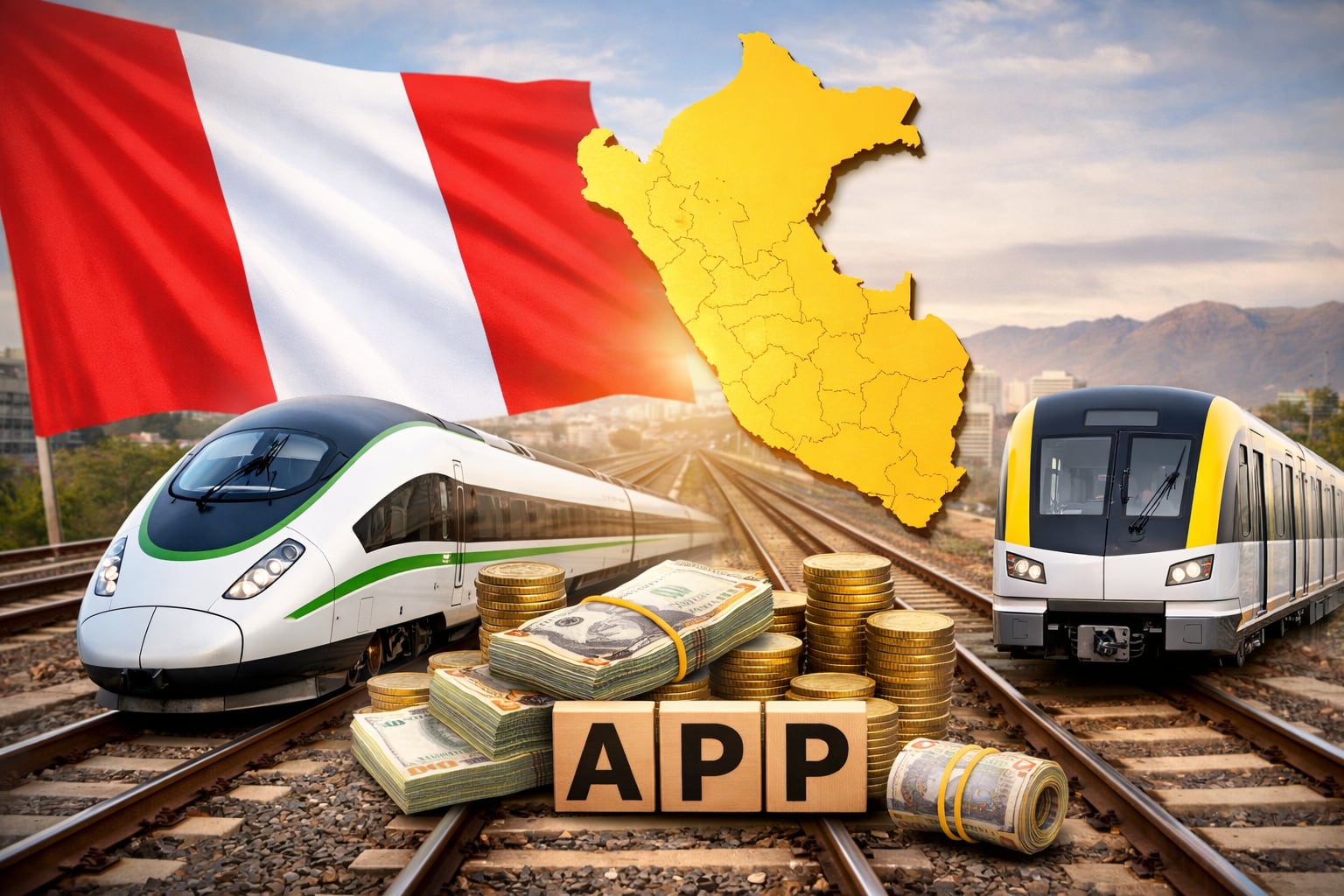 Las líneas 3 y 4 serán APP cofinanciadas, al igual que las otras ya operativas o en curso (1 y 2). Eso quiere decir que el Estado invertirá en ellas y no será capital privado al 100%. Así, el reto mayor es el financiamiento. Fotocomposición: ChatGPT, Alessandro Azurín, Diario Gestión.