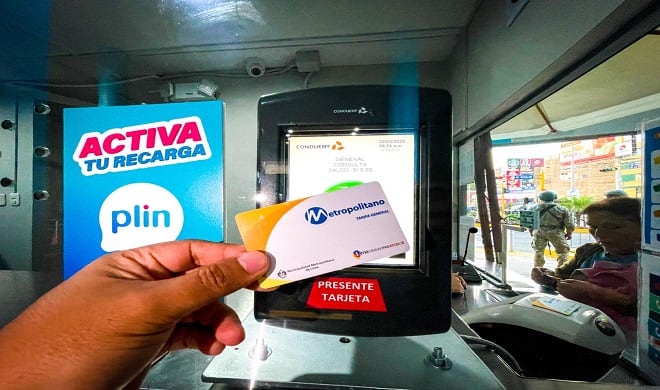 Este nuevo método de recarga de las tarjetas del Metropolitano se suma al actual procedimiento que se realiza en boleterías y máquinas ubicadas en todos los terminales y estaciones.