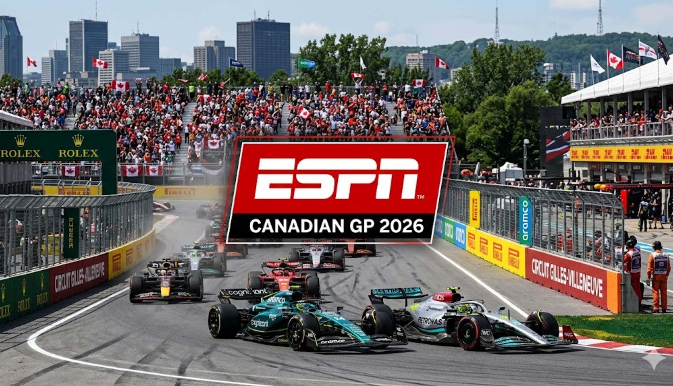 Sigue la señal de ESPN y mira la carrera del GP de Canadá 2026 de la Formula 1, este domingo 24 de mayo, desde el Circuito de Gilles Villeneuve. (Foto: Imagen creada por Gestión Mix utilizando la IA de Gemini)
