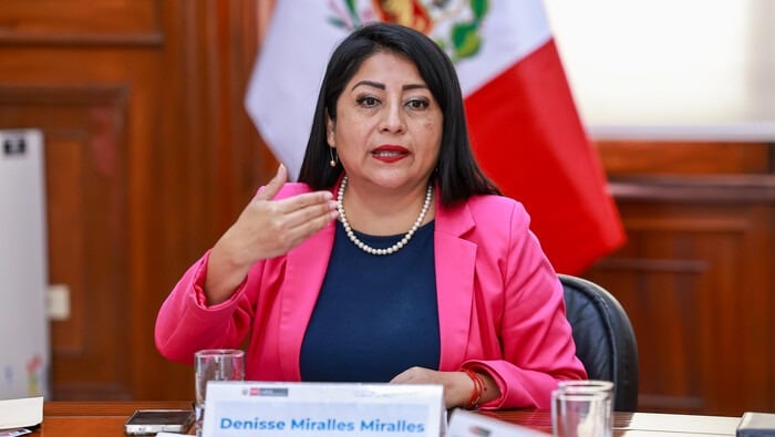 La primera ministra, Denisse Miralles, brindó estas declaraciones sobre la estabilidad política a poco de pedir el voto de confianza al Congreso. Foto: PCM
