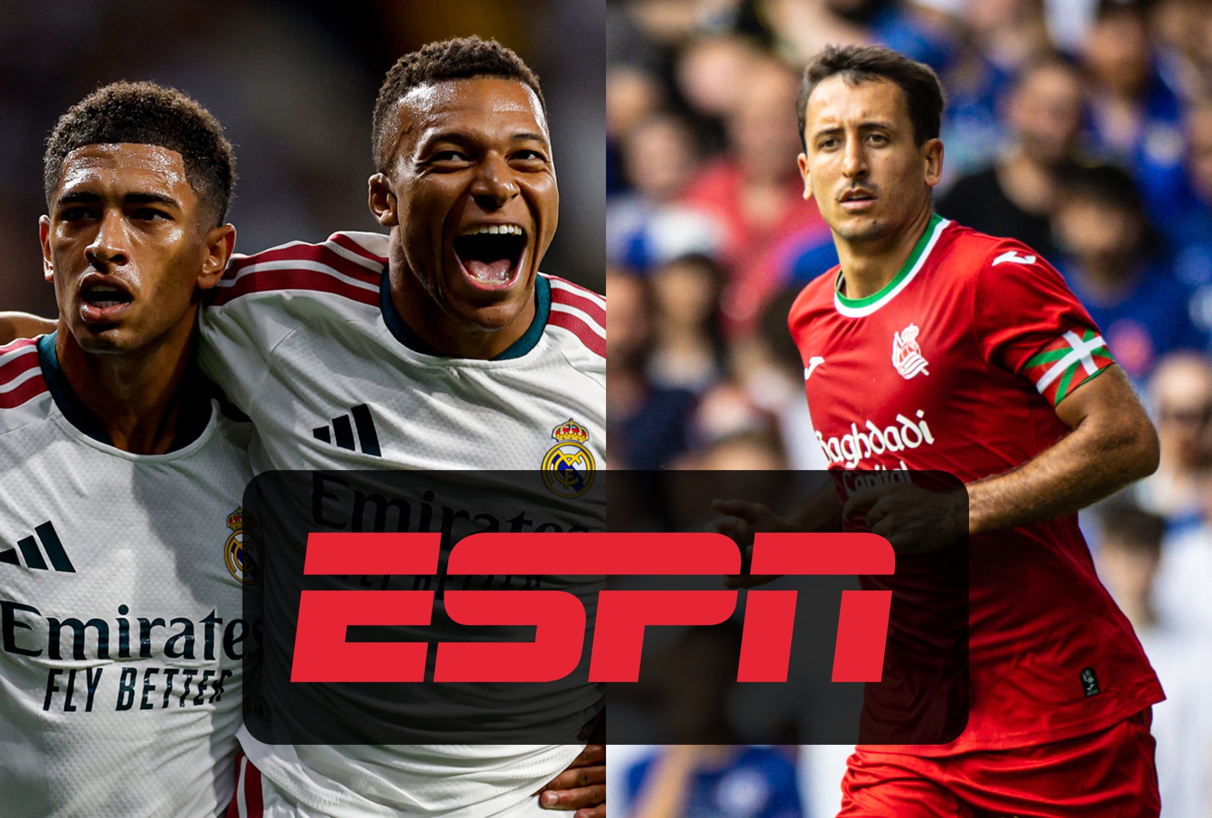 Señal de ESPN y Disney Plus para ver el partido de Real Madrid vs. Real Sociedad en vivo y en directo, este miércoles 26 de agosto, por la Jornada 1 de LaLiga. (Fotos: @realmadridcf / @realsociedad / Composición El Comercio MAG)