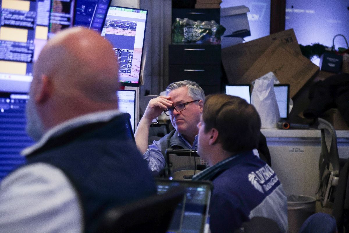 Traders work on the floor of the New York Stock Exchange (NYSE) in New York, US.
