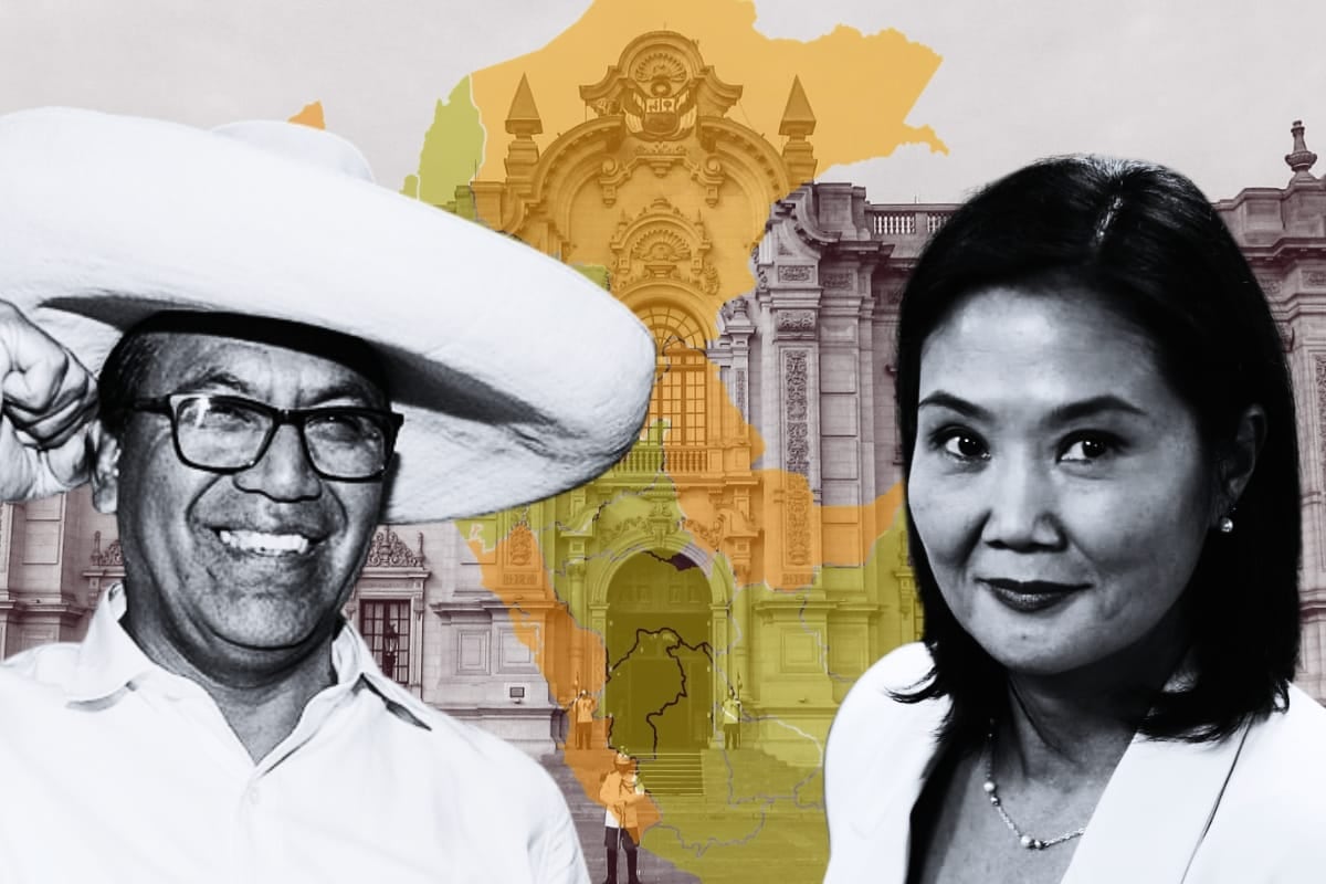 Roberto Sánchez y Keiko Fujimori disputan voto a voto el balotaje, aunque la segunda tiene la mayor probabilidad de ganar. (Imagen: ECData)