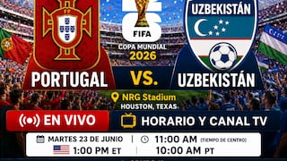 ¿A qué hora juega y en qué canal transmiten Portugal vs. Uzbekistán por Mundial 2026?