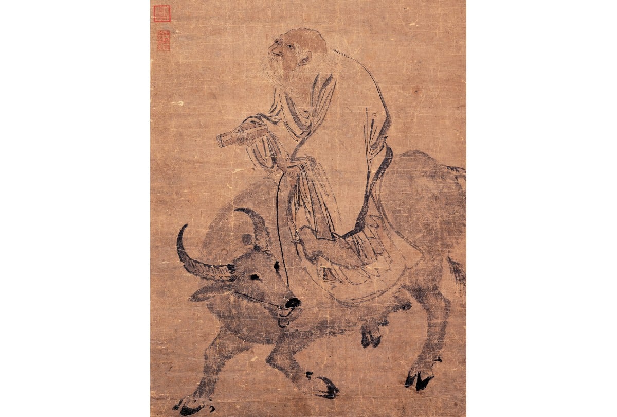 Lao Tse cabalgando sobre un buey a través de un paso de montaña. | Crédito: National Palace Museum