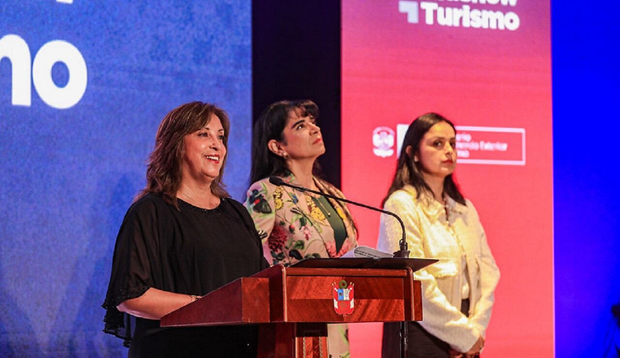 La presidenta Dina Boluarte participó en la inauguración del ‘Roadshow: Inversiones en Turismo’. Foto: GEC.