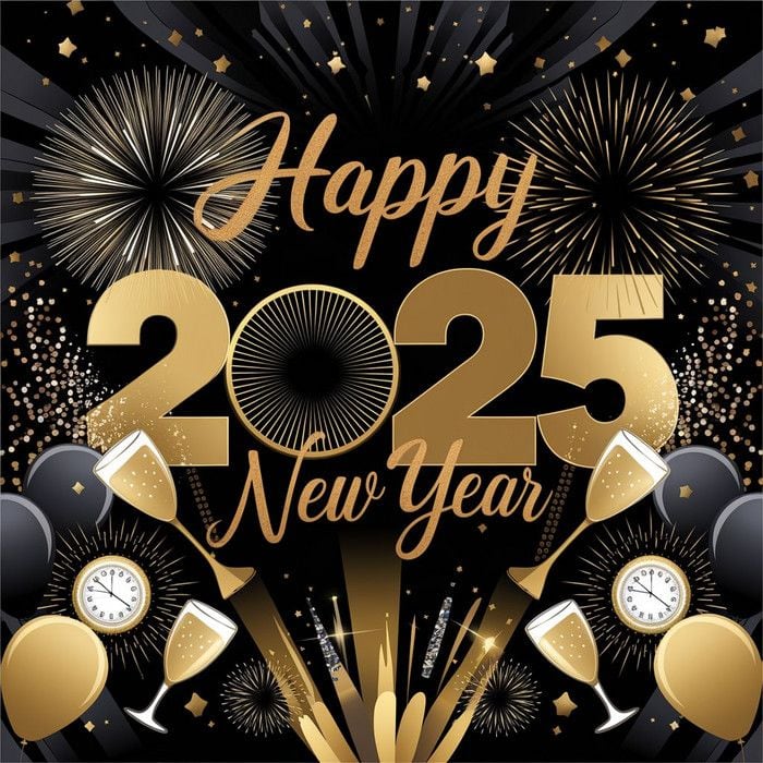 Comparte alguna de estas 30 tarjetas para celebrar un Feliz Año Nuevo 2025 y dedícale alguna con mensajes bonitos, cortos y originales. (Foto: Pinterest.com)