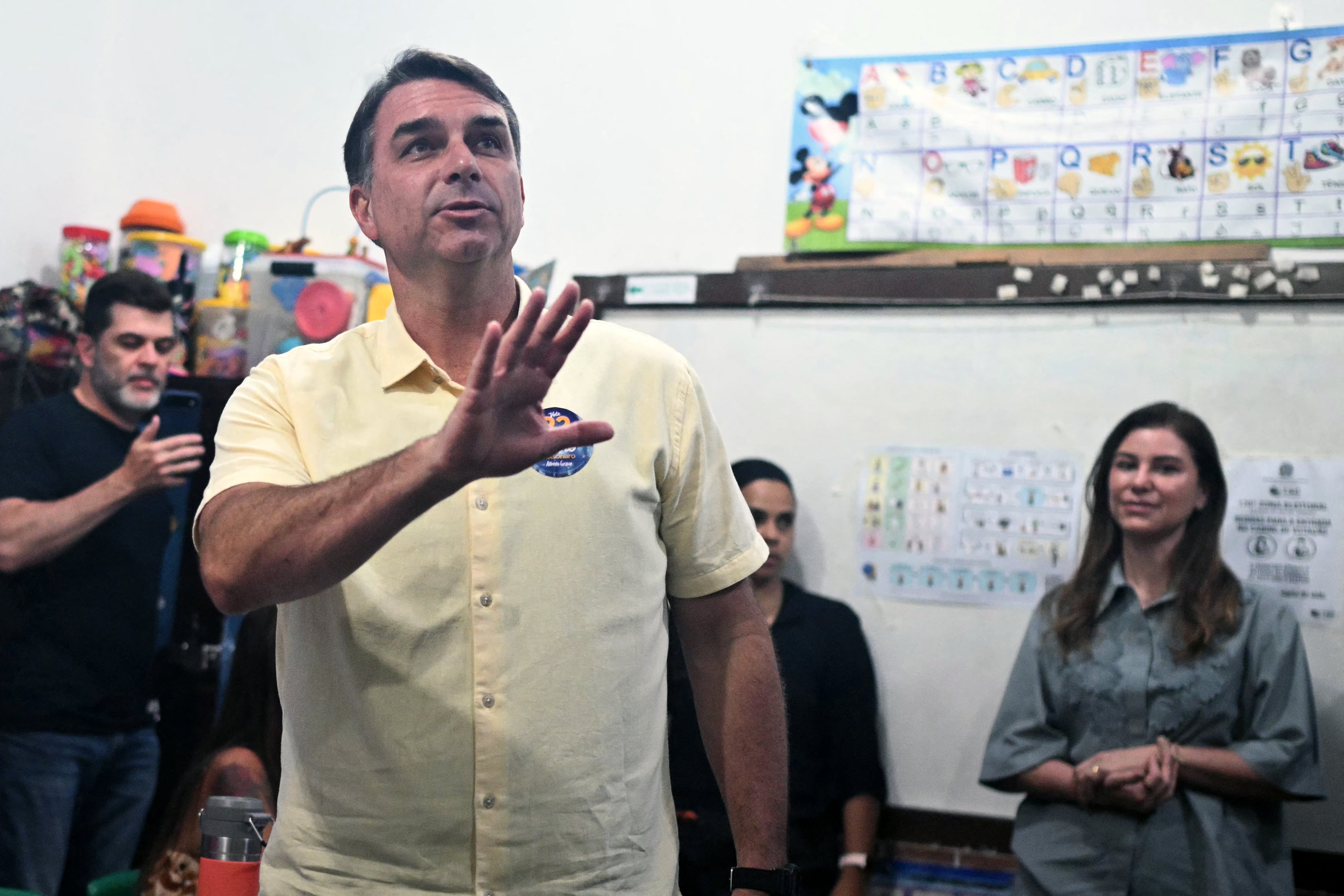 Flávio Bolsonaro, excandidato presidencial de Brasil. Foto: MAURO PIMENTEL / AFP