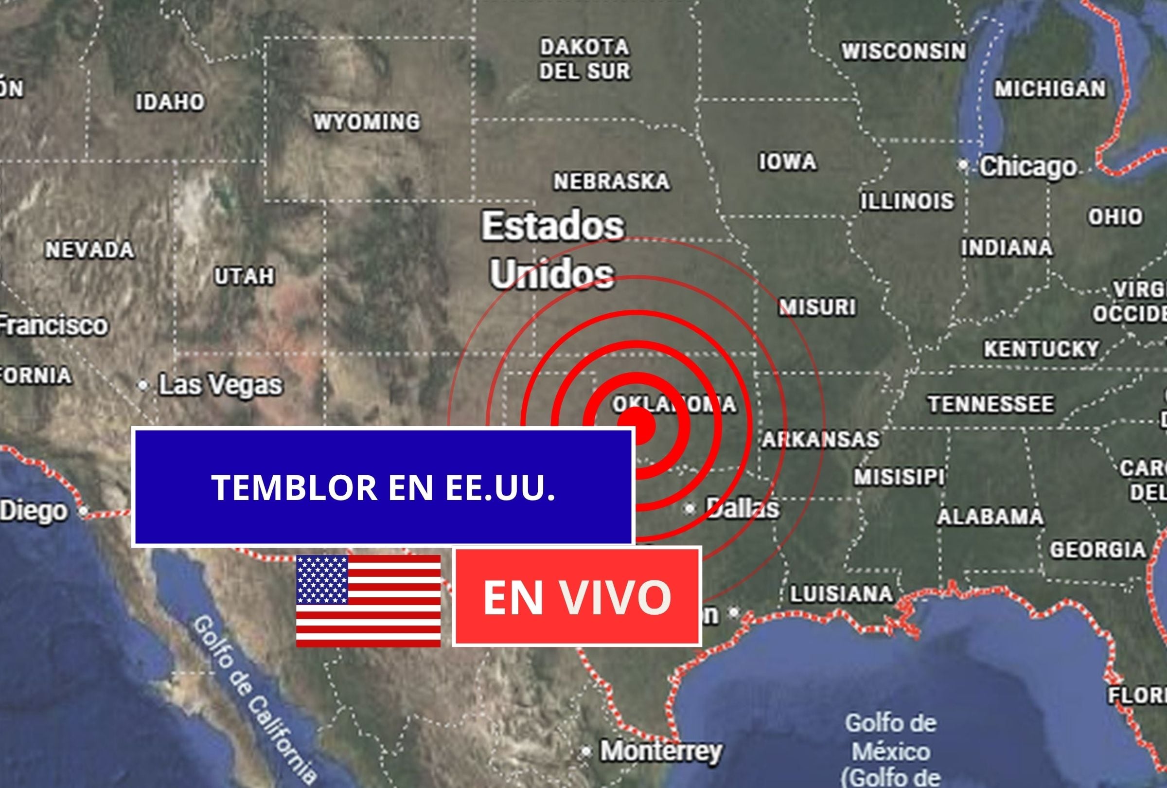 Sigue el reporte oficial del Servicio Geológico de Estados Unidos (USGS, por sus siglas en inglés) sobre los últimos temblores registrados en EE.UU. hoy, 29 de julio de 2026. (Imagen creada con foto de Google Maps para Gestión Mix)