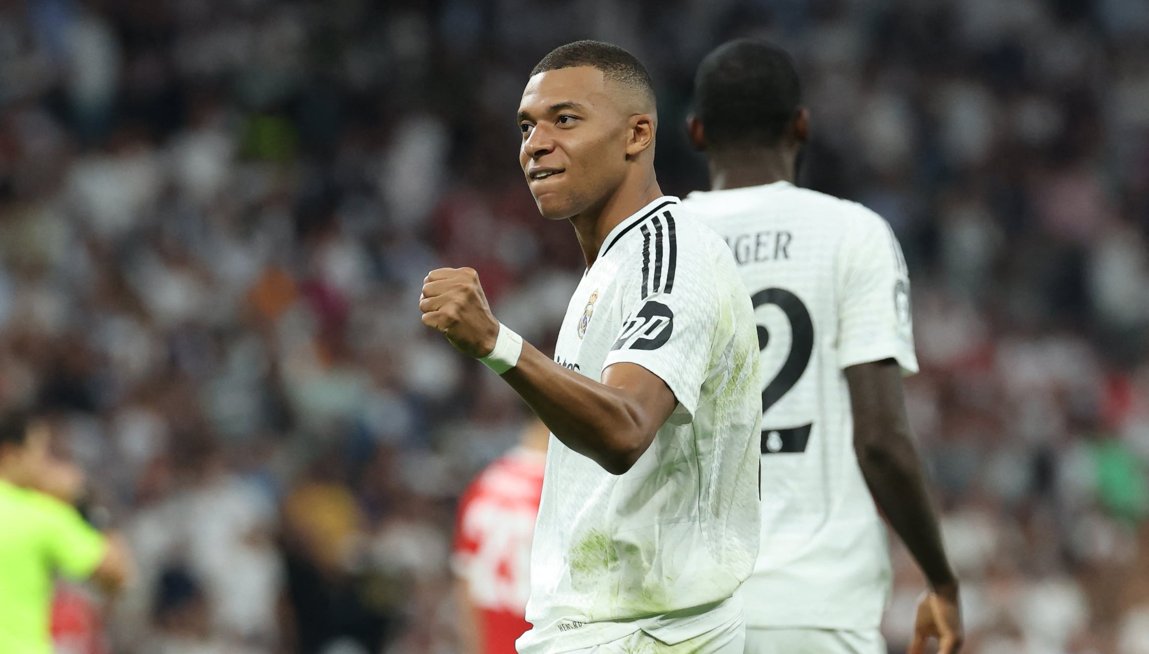 Con goles de Mbappé, Rüdiger y Endrick, Real Madrid derrotó 3-1 al Stuttgart en el Bernabéu por la fecha 1 de Champions League. (Foto: AFP)