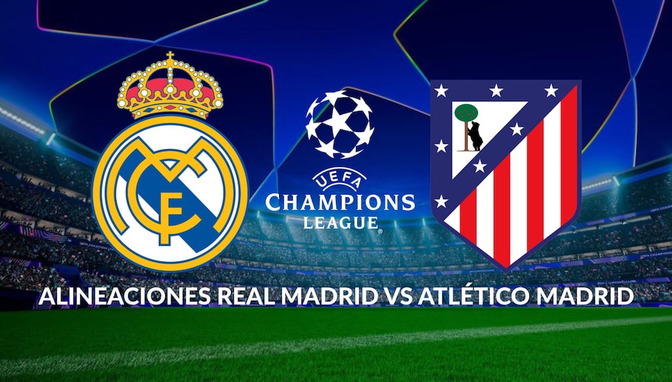 ¡Alineaciones confirmadas! Real Madrid y Atlético ya tienen su once inicial para el duelo de ida de la Champions League 2025. Sigue el minuto a minuto en vivo y no te pierdas ningún detalle de este partidazo. | Crédito: UEFA / Composición Mix