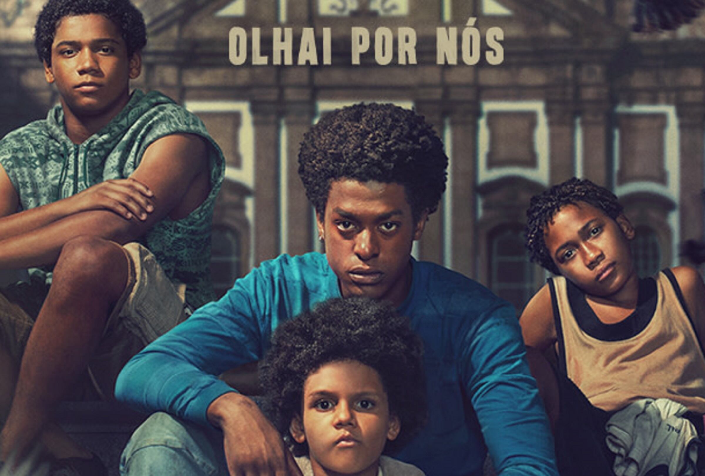 Jesús (Andrei Marques), Pipoca (Wendy Queiroz) Douglas (Samuel Silva) y Sete (Patrick Congo) en la serie brasileña "Los cuatro de la Candelaria" (Foto: Netflix)