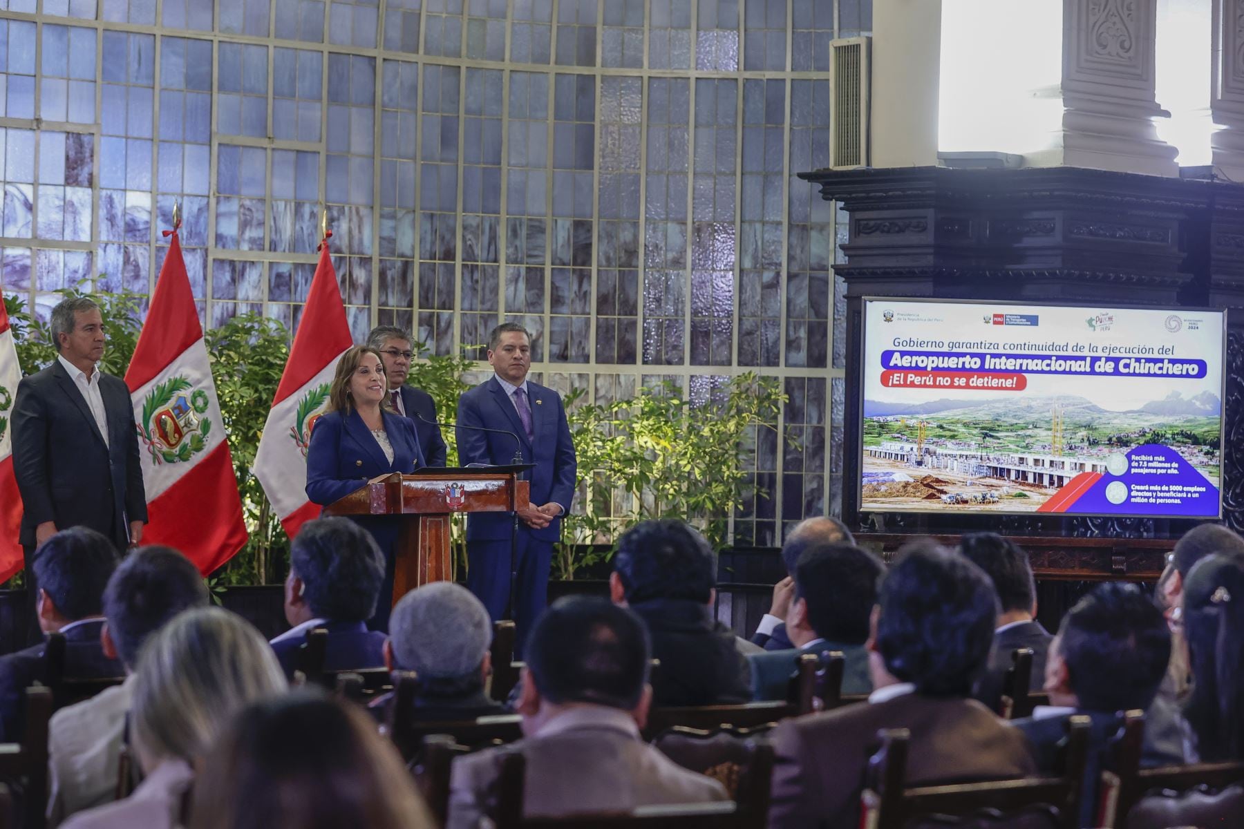 Chinchero será el segundo aeropuerto más grande del Perú y recibirá a más de 7 millones de pasajeros al año, dijo también Boluarte. Foto: Andina/Prensa Presidencia.
