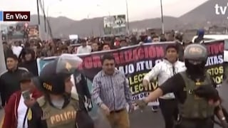 Colectiveros protestan en rechazo a la fiscalización de ATU y piden formalización